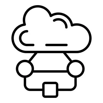 Cloud data workflow icon outline vector. Work process Stock Illustration