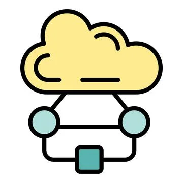 Cloud data workflow icon vector flat Ilustración de archivo