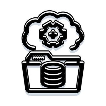 Cloud database administration managing data migration services 스톡 일러스트