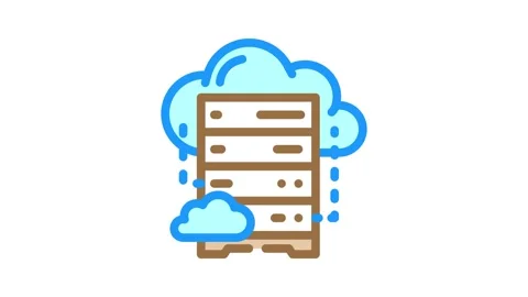 Cloud database color icon animation Stock Footage 327266447