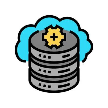 Cloud database color icon vector illustration 库存插图