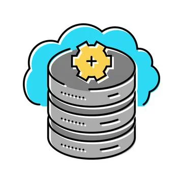 Cloud database color icon vector illustration Stock Illustration