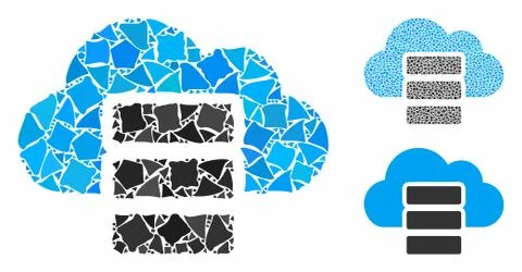 Cloud database Composition Icon of Rugged Parts Stock Illustration