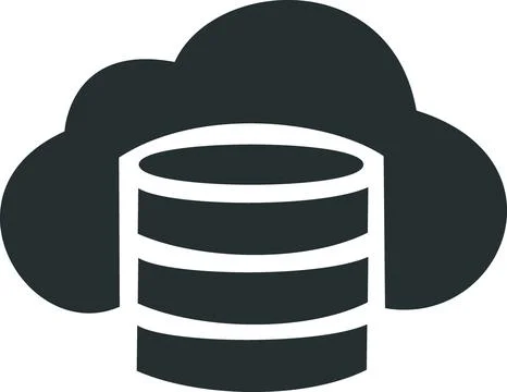 Cloud database connection and storage icon Stock Illustration