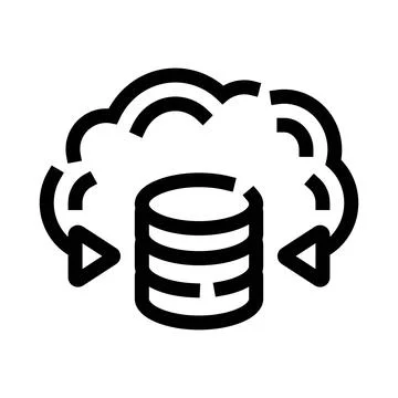 Cloud database data transfer and synchronization icon Illustrazione stock