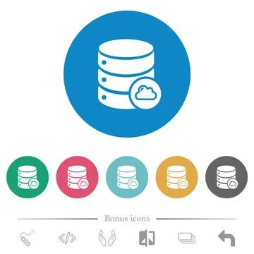 Cloud database flat round icons イラスト素材