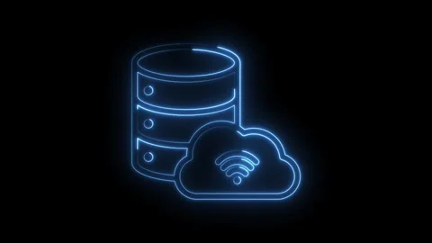 Cloud database glowing neon network security technology seamless connectivi.. Stock Footage 346003738