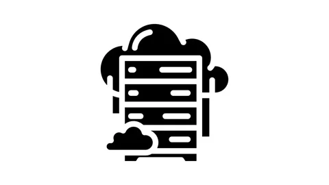 Cloud database glyph icon animation Stock Footage 326742599