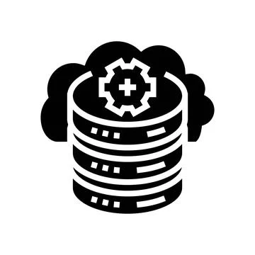 Cloud database glyph icon vector illustration Stock Illustration