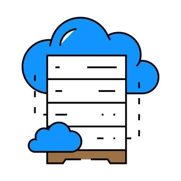 Cloud database icon color illustration Stock Illustration