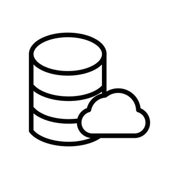 Cloud database icon design in filled and outlined style Stock Illustration