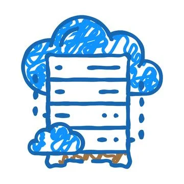 Cloud database icon doodle illustration イラスト素材