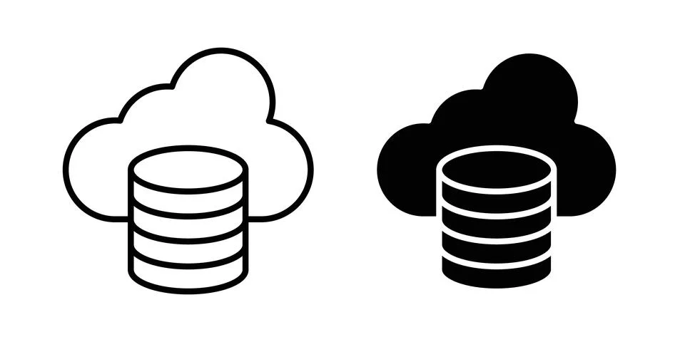 Cloud database icon graphic design. web icons vectors Stock Illustration
