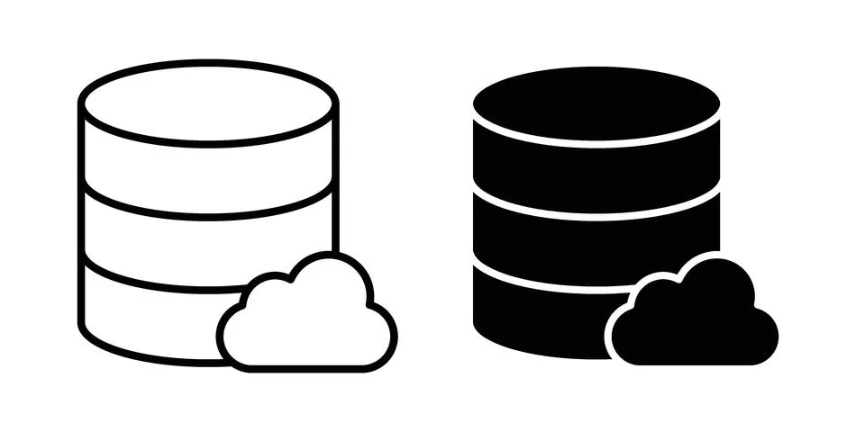 Cloud database icon illustration vector, icon set for apps Stock Illustration