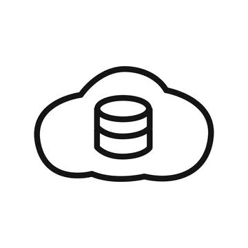 Cloud database icon linear vector graphics sign Stock Illustration