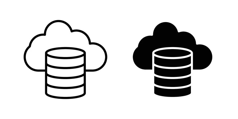 Cloud database icon modern style vectors set Stock Illustration