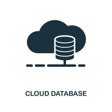 Cloud Database icon. Monochrome style design from big data icon collection. UI Stock Illustration