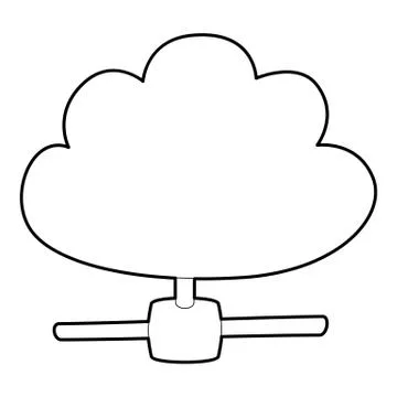 Cloud database icon, outline style Illustrazione stock