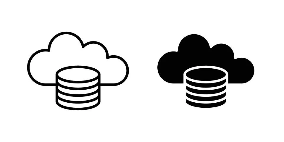 Cloud database icon vector design illustrations Stock Illustration
