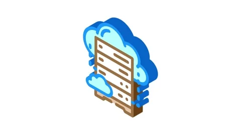 Cloud database isometric icon animation Stock Footage 327289379