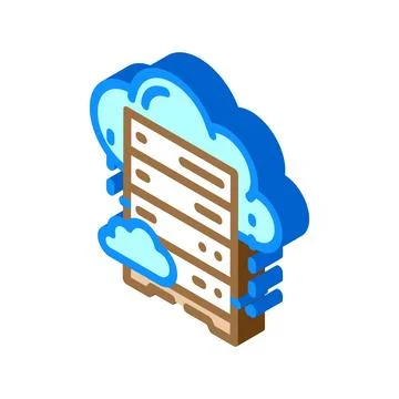 Cloud database isometric icon vector illustration Stock Illustration