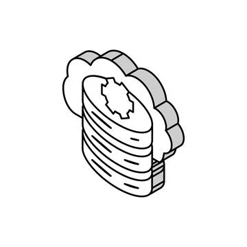 Cloud database isometric icon vector illustration 스톡 일러스트