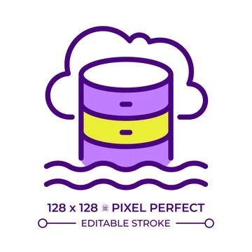 Cloud database line color icon Illustrazione stock