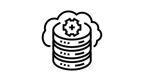 Cloud database line icon animation Stock Footage 326132267