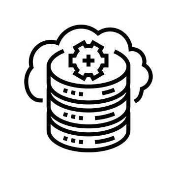 Cloud database line icon vector illustration 스톡 일러스트