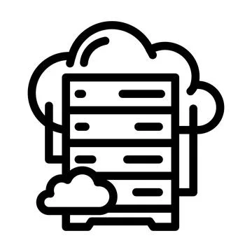Cloud database line icon vector illustration Illustrazione stock