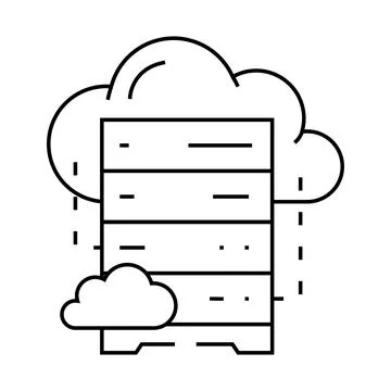 Cloud database line icon vector illustration Stock Illustration