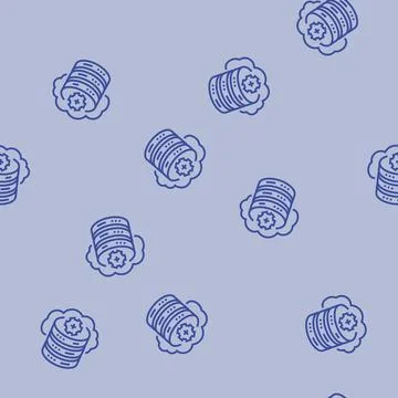 Cloud database line seamless pattern Illustrazione stock
