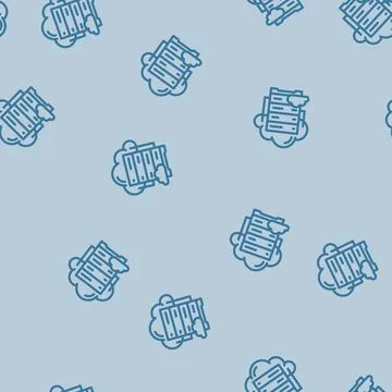 Cloud database line vector seamless pattern Illustrazione stock