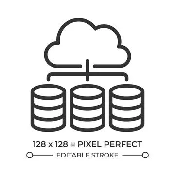 Cloud database management line icon Stockillustratie