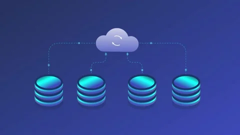 Cloud database management system, internet technology concept. Stock Footage 186945265