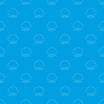 Cloud database pattern vector seamless blue Stock Illustration