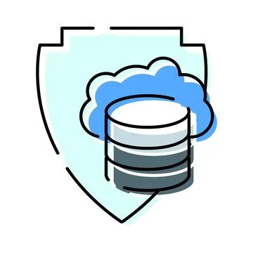 Cloud database protecting sensitive data security icon Stockillustratie