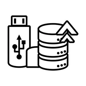 Cloud database seo icons in white background 스톡 일러스트