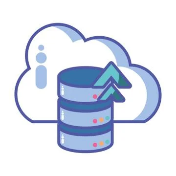 Cloud database seo icons in white background Illustrazione stock