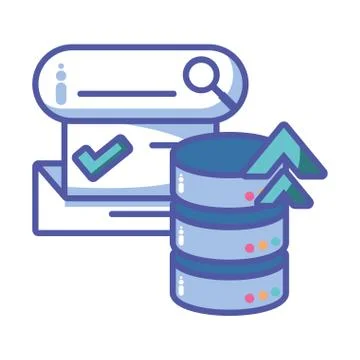 Cloud database seo icons in white background イラスト素材