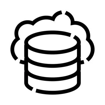 Cloud database server hosting data storage concept 库存插图