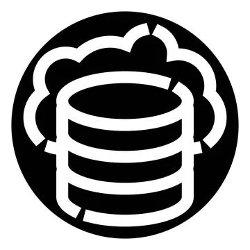 Cloud database server hosting network data storage icon Stockillustratie