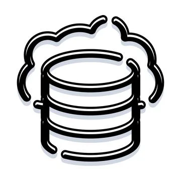 Cloud database server icon storing digital information Stock Illustration