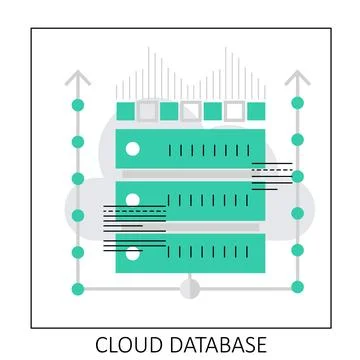 Cloud database server Stock Illustration