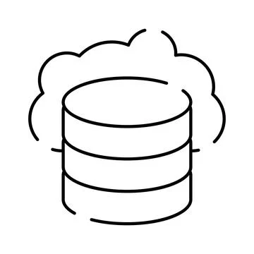 Cloud database server storing digital information online Stock Illustration