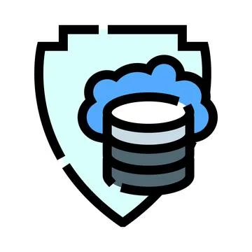 Cloud database shield protection and network safety 库存插图