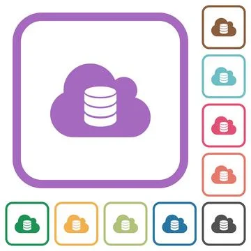 Cloud database simple icons 스톡 일러스트