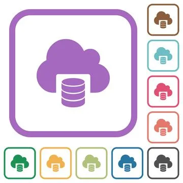 Cloud database simple icons Illustrazione stock