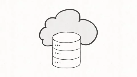 Cloud Database Storage and Data Server Technology Animation Stock Footage 342018306