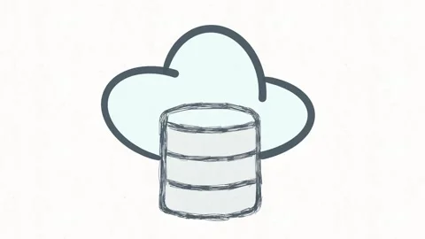 Cloud Database Storage and Data Management Animation Stock Footage 342018490